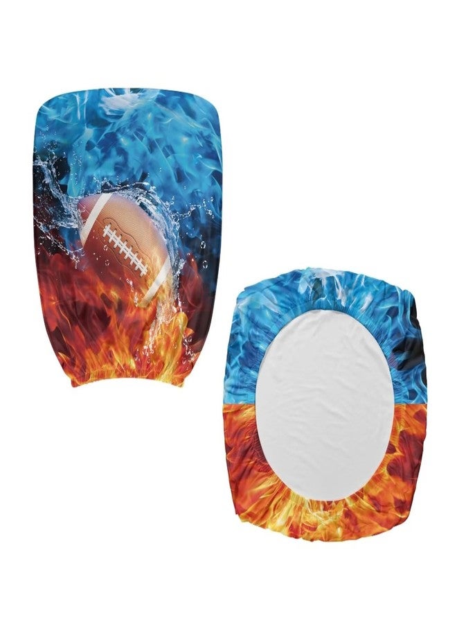 Talayituse Football Water Flame Print Office Computer Chair Covers, Stretch Jacquard Universal Desk Rotating Chair Slipcovers Protector, Seat Cover + Backrest Cover - Image 5